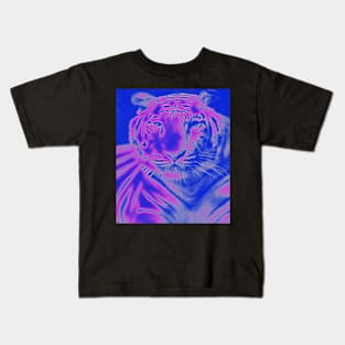 White Tiger from India - Pink colour Kids T-Shirt